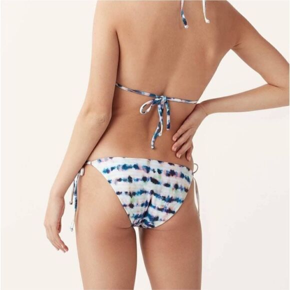 New Splendid Reversible Bikini Bottoms Tie Dye/ Stripe Medium - Picture 1 of 11